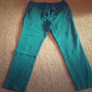 Green crop trousers